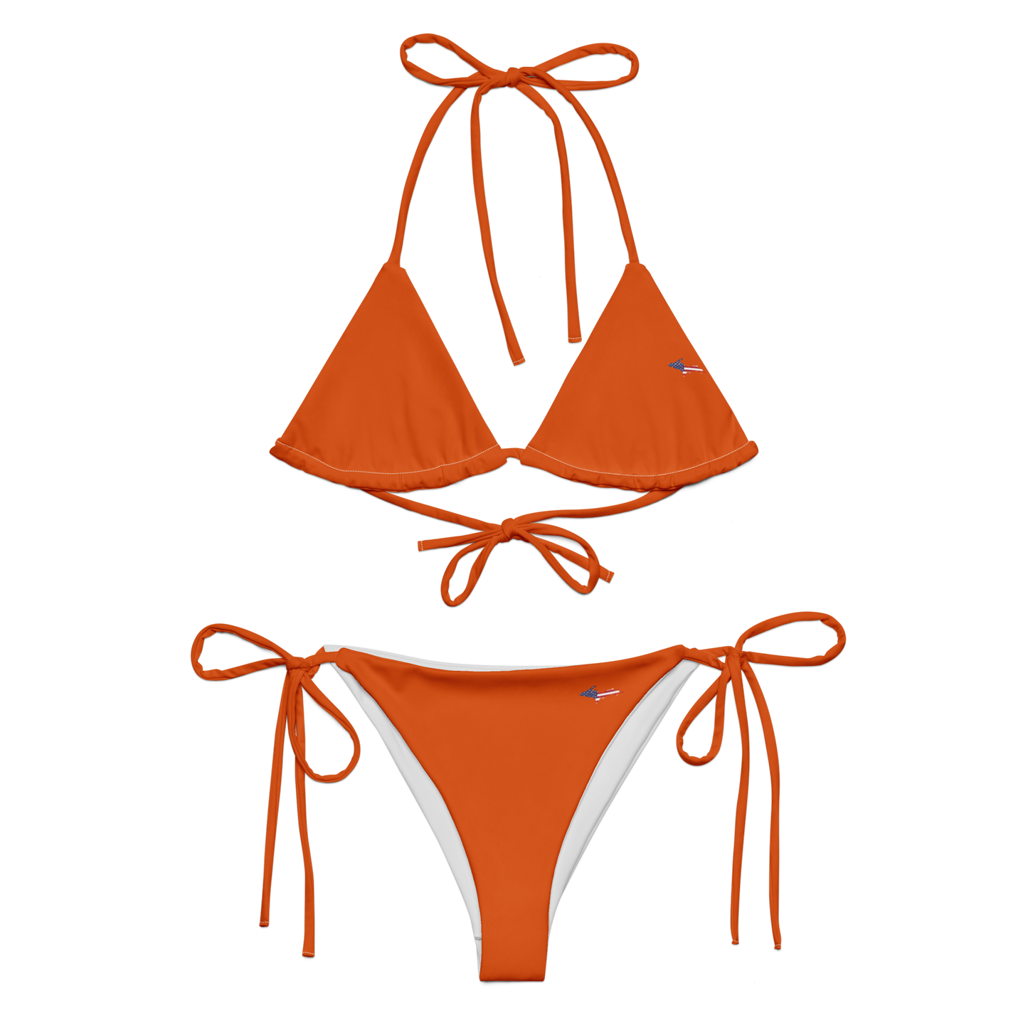 Michigan Upper Peninsula String Bikini (w/ UP USA Flag) | Maple Leaf Orange