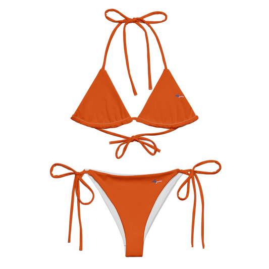 Michigan Upper Peninsula String Bikini (w/ UP USA Flag) | Maple Leaf Orange