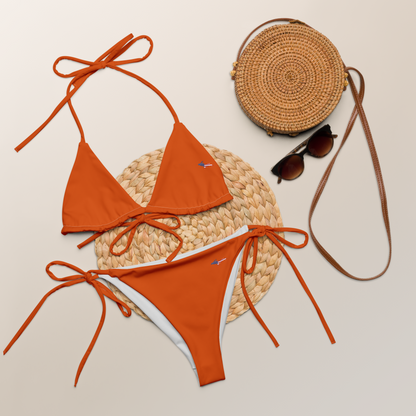 Michigan Upper Peninsula String Bikini (w/ UP USA Flag) | Maple Leaf Orange