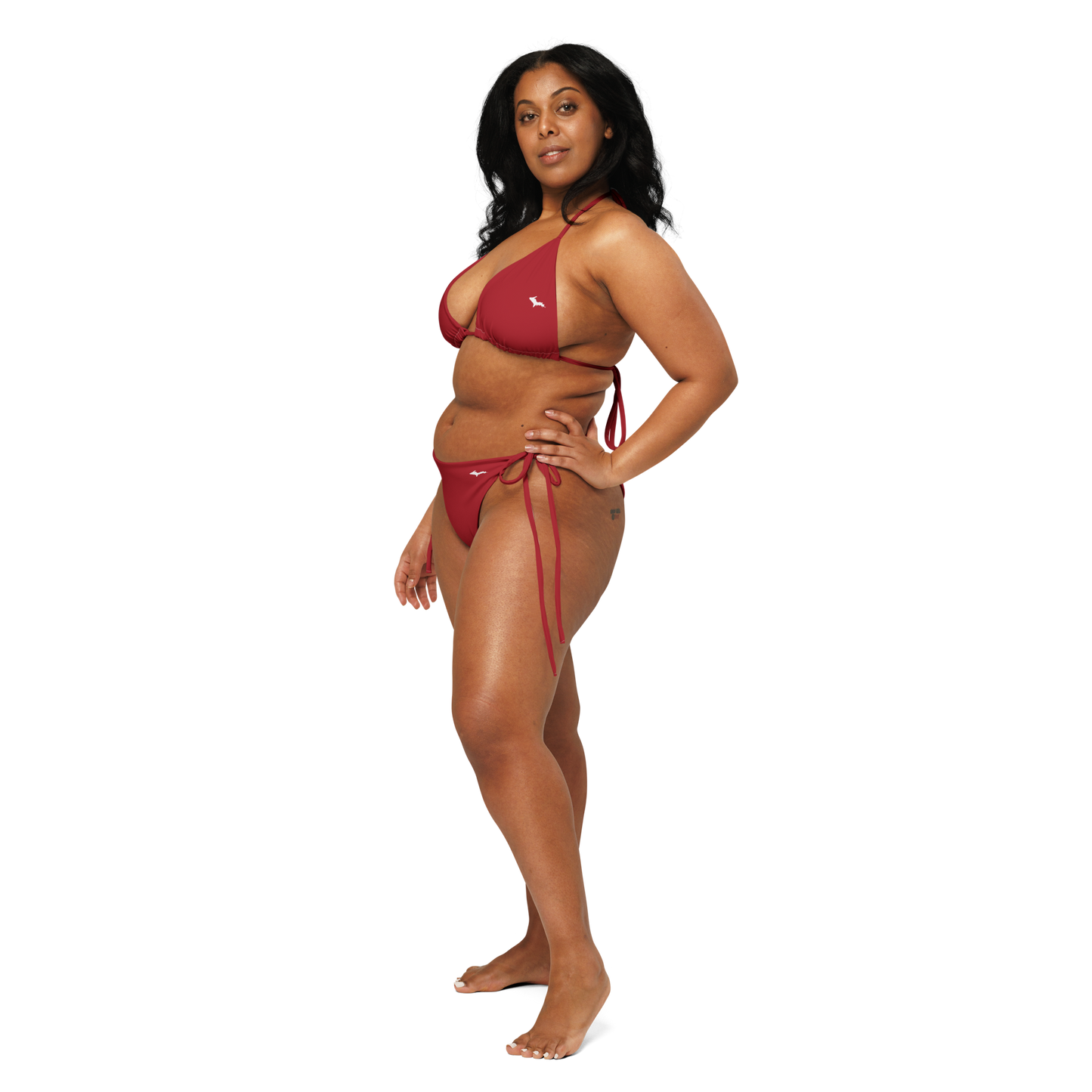 Michigan Upper Peninsula String Bikini (w/ Dual UP Outlines) | Thimbleberry Red