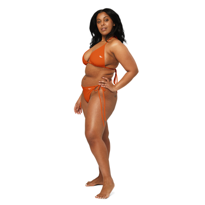 Michigan Upper Peninsula String Bikini (w/ Dual UP Outlines) | Maple Leaf Orange