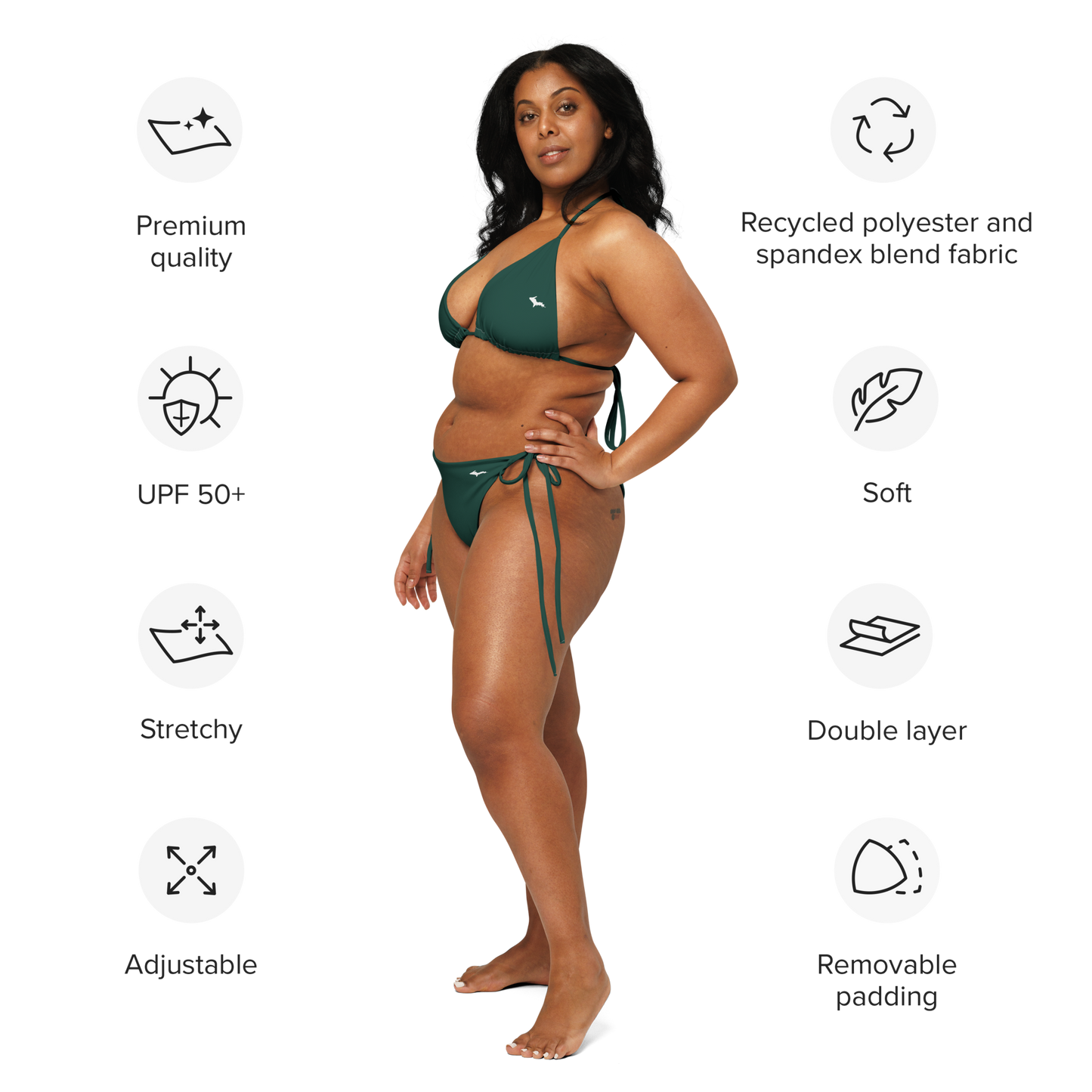 Michigan Upper Peninsula String Bikini (w/ Dual UP Outlines) | Laconic Green