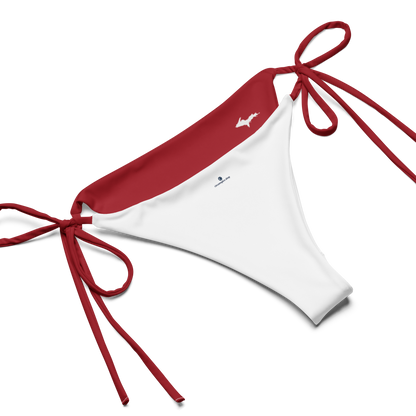 Michigan Upper Peninsula String Bikini (w/ Dual UP Outlines) | Thimbleberry Red