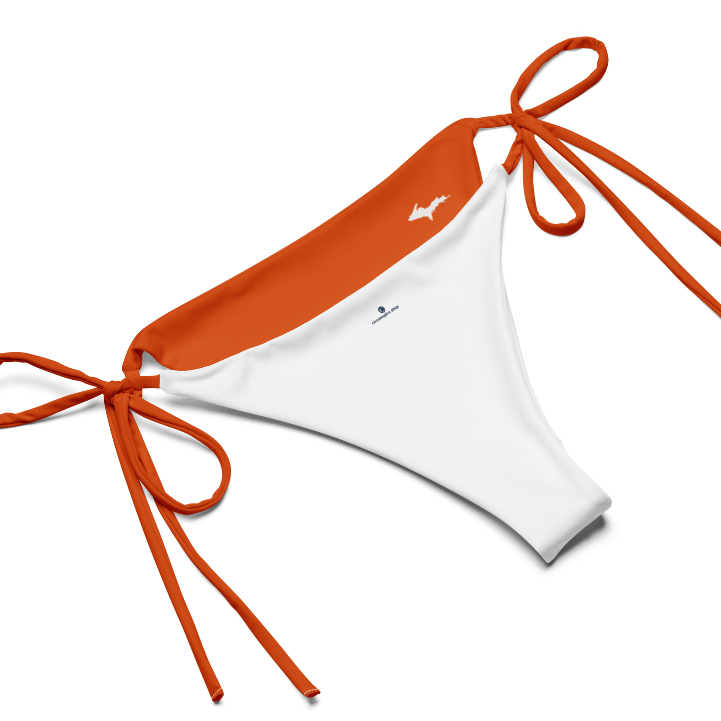 Michigan Upper Peninsula String Bikini (w/ Dual UP Outlines) | Maple Leaf Orange