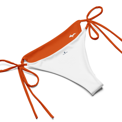 Michigan Upper Peninsula String Bikini (w/ Dual UP Outlines) | Maple Leaf Orange