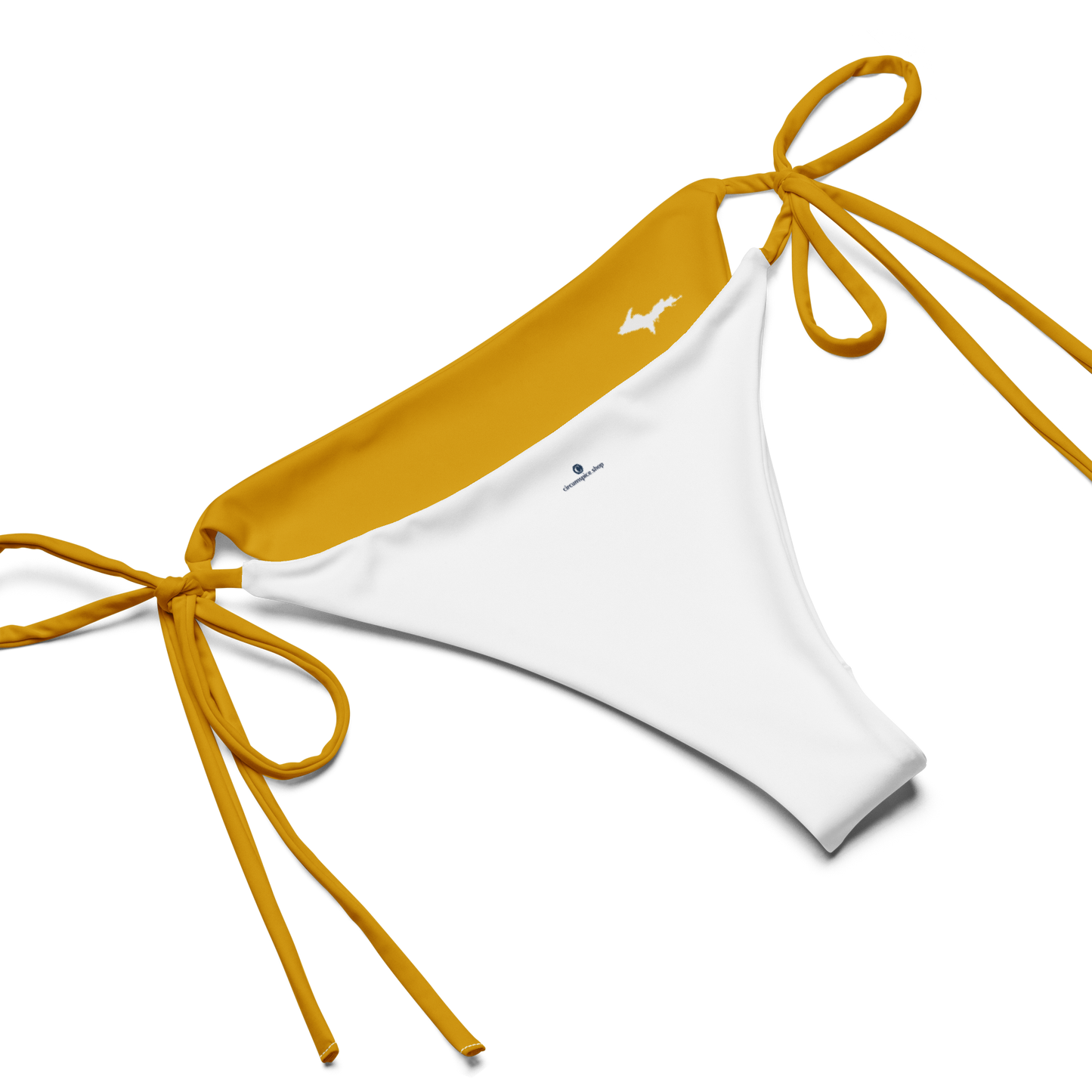 Michigan Upper Peninsula String Bikini (w/ Dual UP Outlines) | Gold