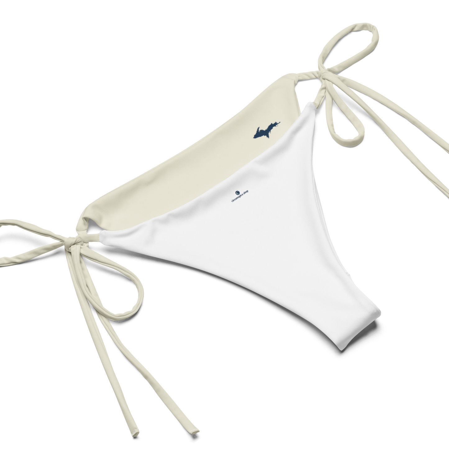 Michigan Upper Peninsula String Bikini (w/ Dual UP Outlines) | Ivory White