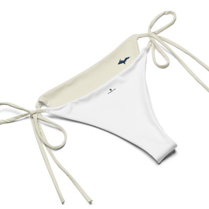 Michigan Upper Peninsula String Bikini (w/ Dual UP Outlines) | Ivory White