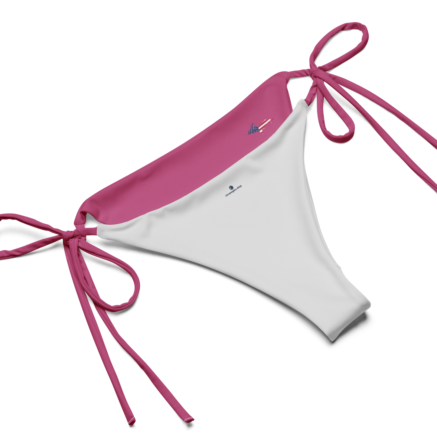 Michigan Upper Peninsula String Bikini (w/ UP USA Flag) | Apple Blossom Pink