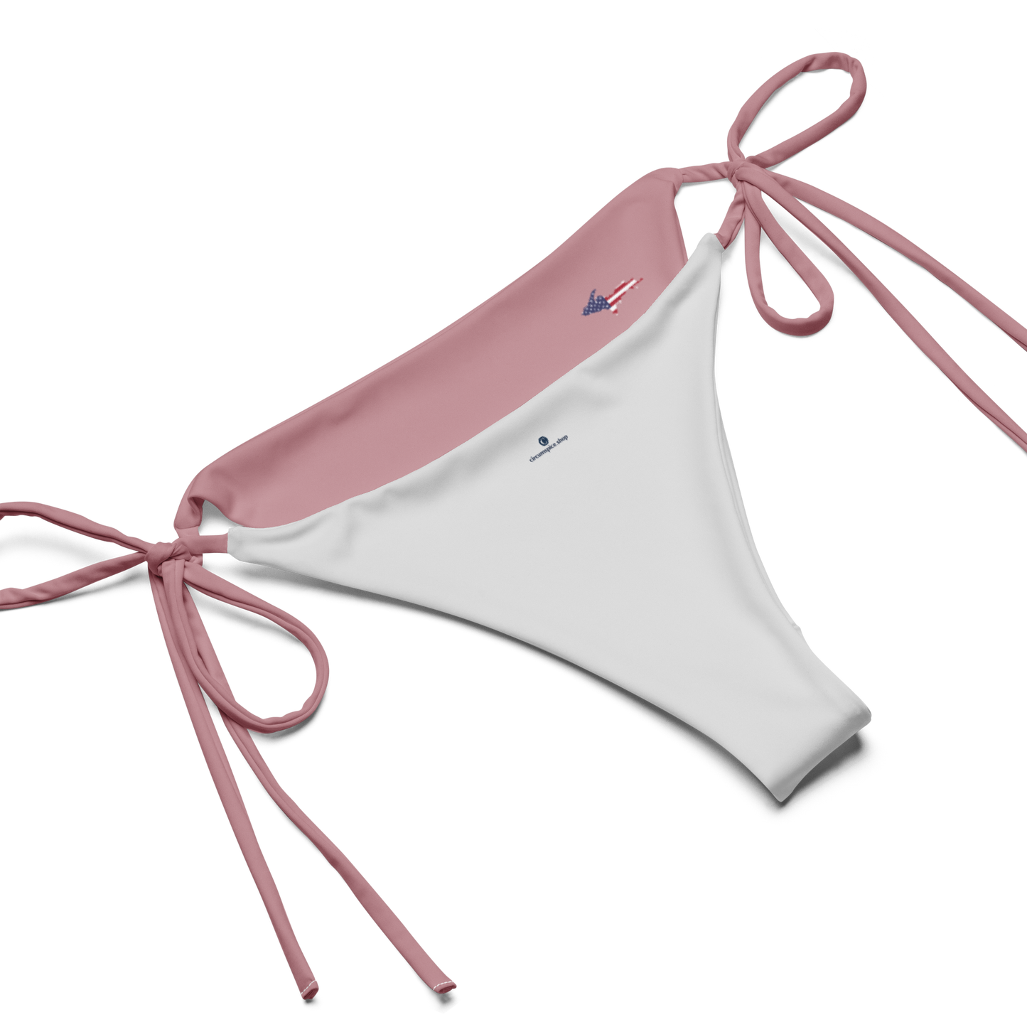 Michigan Upper Peninsula String Bikini (w/ UP USA Flag) | Cherry Blossom Pink