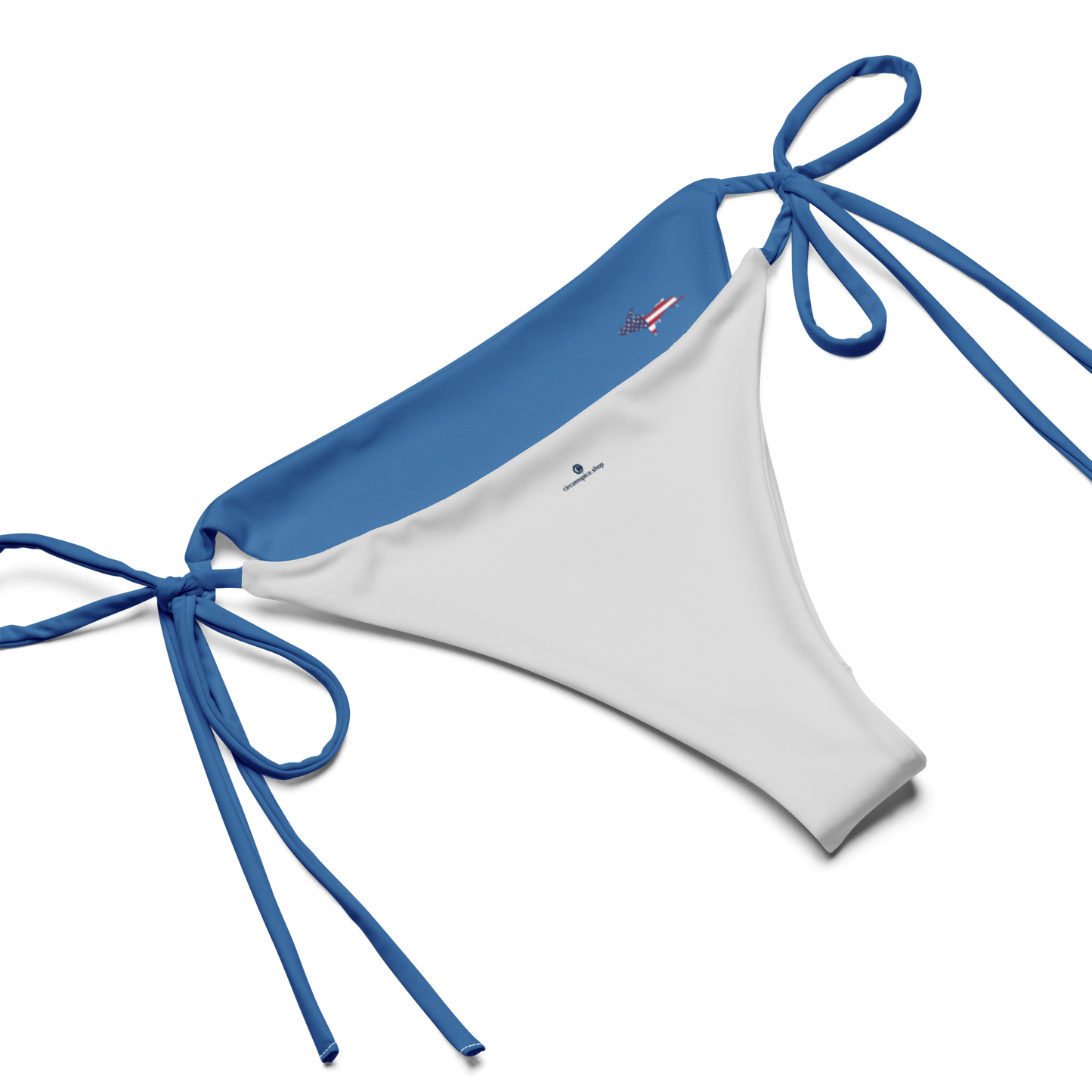 Michigan Upper Peninsula String Bikini (w/ UP USA Flag) | Lake Superior Blue