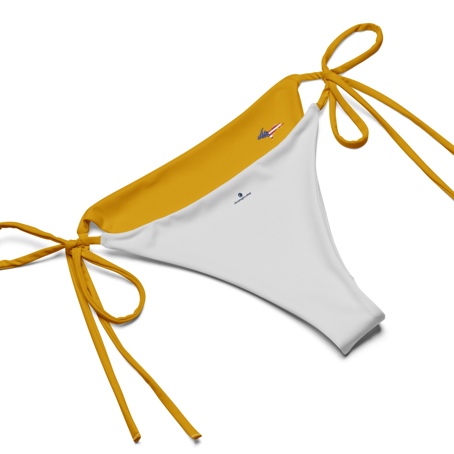 Michigan Upper Peninsula String Bikini (w/ UP USA Flag) | Gold