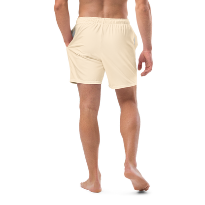 Michigan Upper Peninsula Men's Swim Trunks (w/ UP USA Flag ) | Champagne White