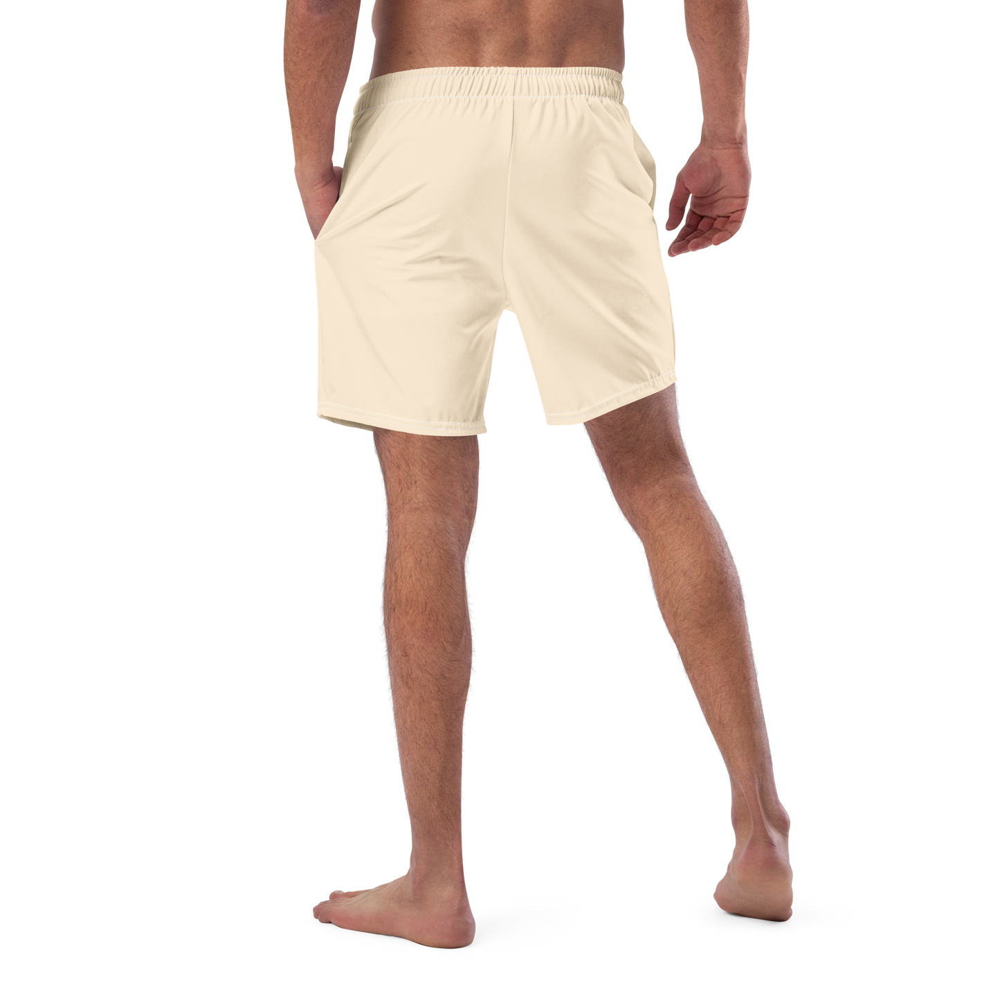 Michigan Upper Peninsula Men's Swim Trunks (w/ UP USA Flag ) | Champagne White