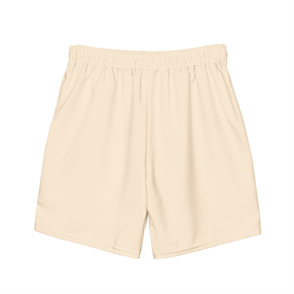 Michigan Upper Peninsula Men's Swim Trunks (w/ UP USA Flag ) | Champagne White