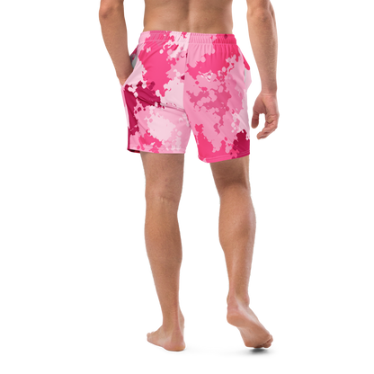 Michigan Upper Peninsula Men's Swim Trunks (w/ UP USA Flag ) | Pink Camo