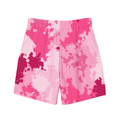 Michigan Upper Peninsula Men's Swim Trunks (w/ UP USA Flag ) | Pink Camo