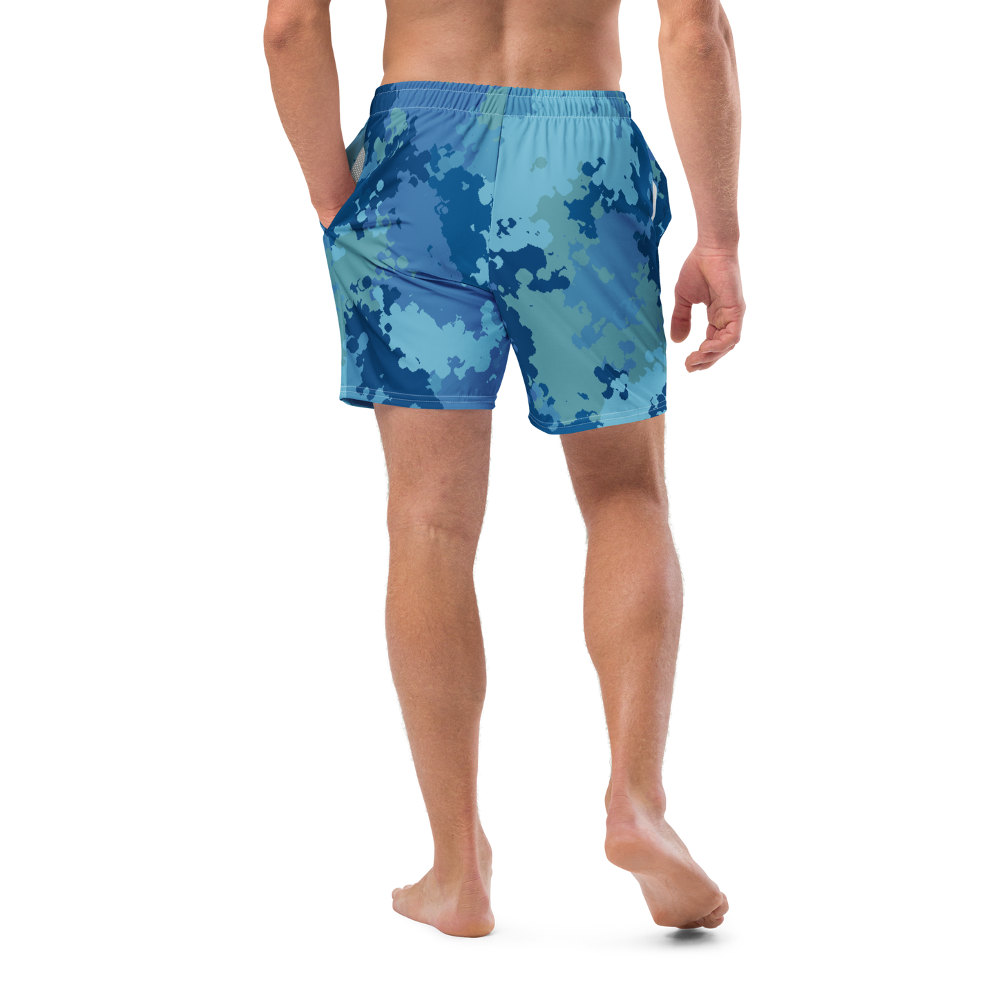 Michigan Upper Peninsula Men's Swim Trunks (w/ UP USA Flag ) | Great Lakes Camo