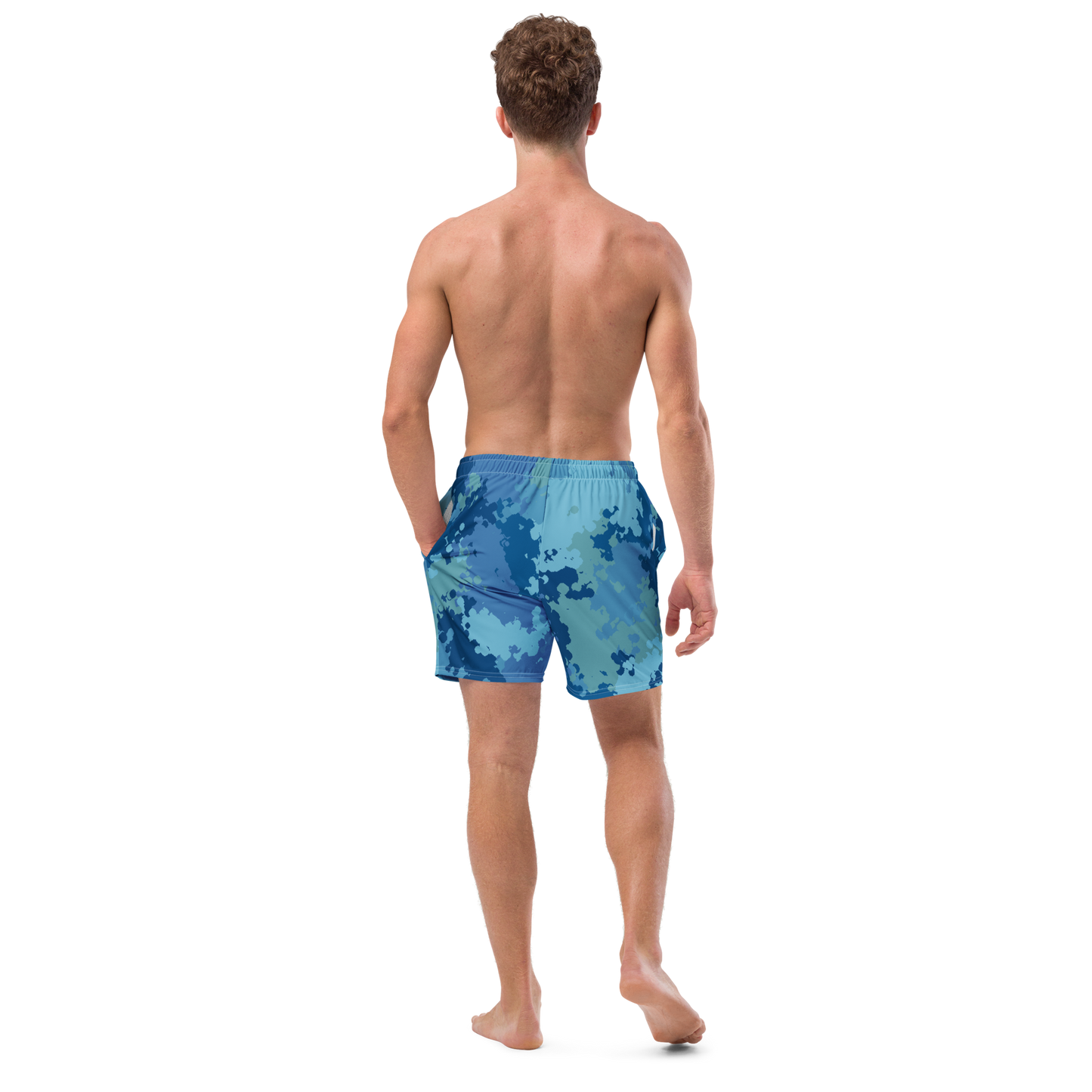 Michigan Upper Peninsula Men's Swim Trunks (w/ UP USA Flag ) | Great Lakes Camo