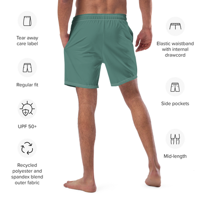 Michigan Upper Peninsula Men's Swim Trunks (w/ UP USA Flag ) | Copper Green