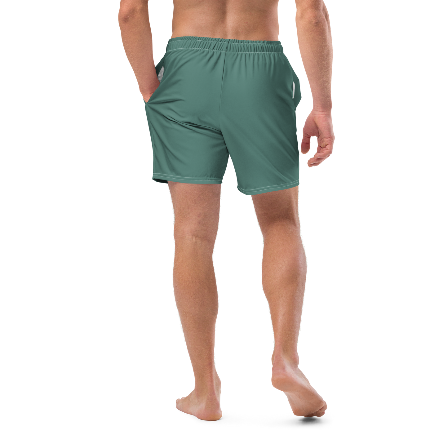 Michigan Upper Peninsula Men's Swim Trunks (w/ UP USA Flag ) | Copper Green