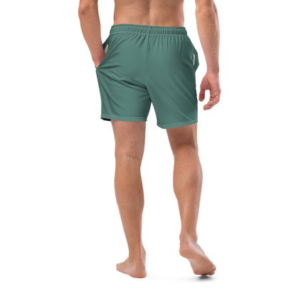 Michigan Upper Peninsula Men's Swim Trunks (w/ UP USA Flag ) | Copper Green