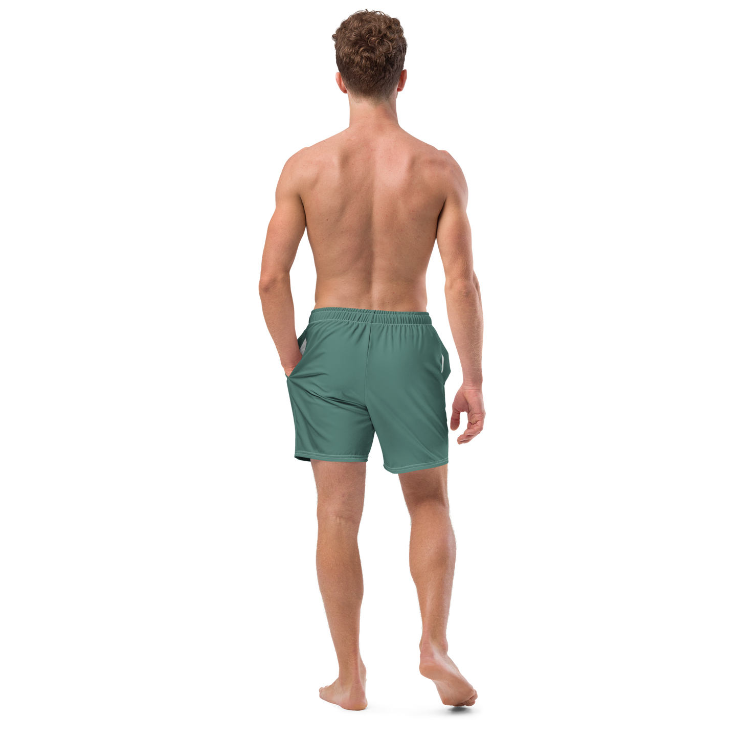 Michigan Upper Peninsula Men's Swim Trunks (w/ UP USA Flag ) | Copper Green