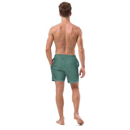 Michigan Upper Peninsula Men's Swim Trunks (w/ UP USA Flag ) | Copper Green