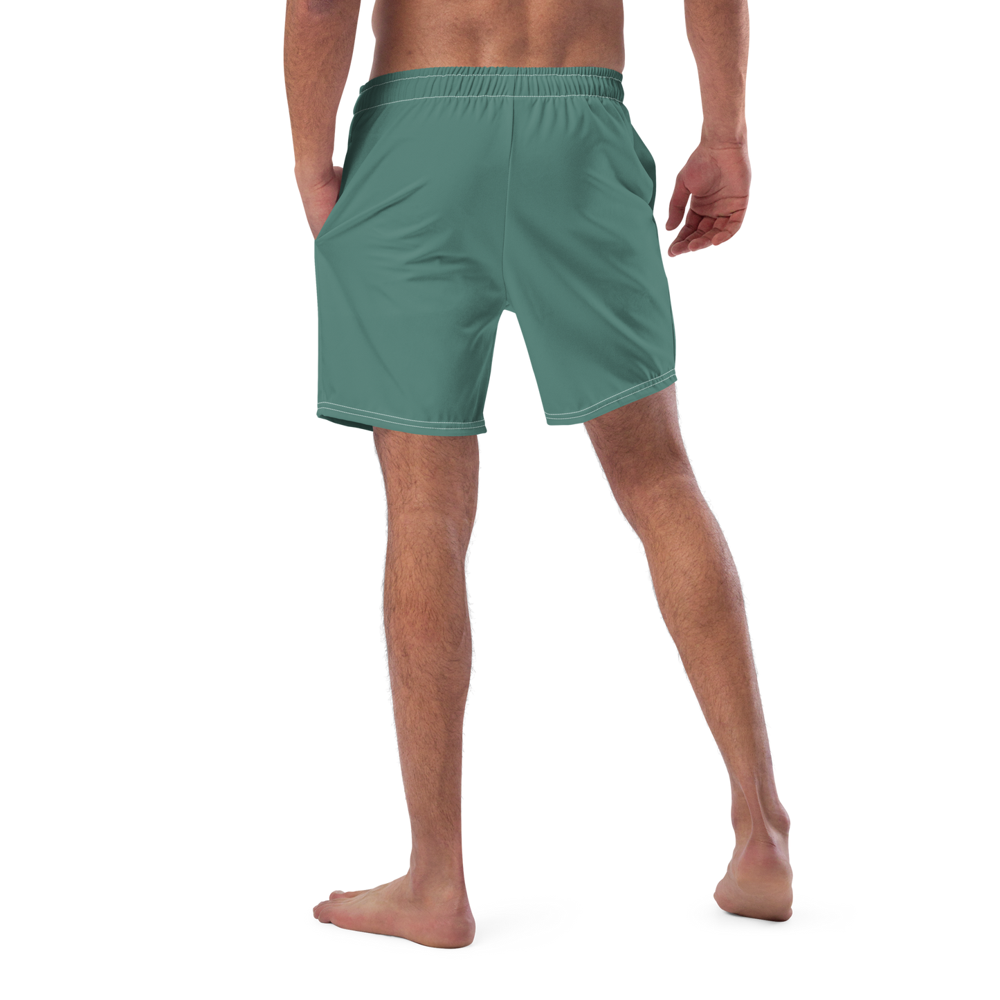 Michigan Upper Peninsula Men's Swim Trunks (w/ UP USA Flag ) | Copper Green