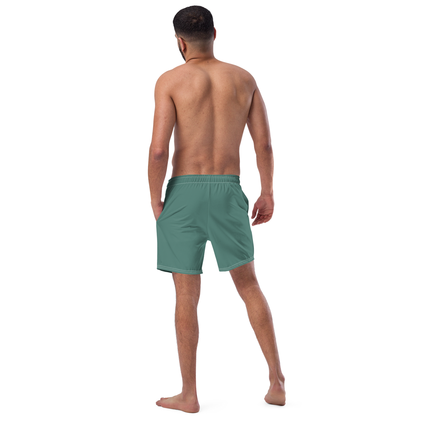 Michigan Upper Peninsula Men's Swim Trunks (w/ UP USA Flag ) | Copper Green