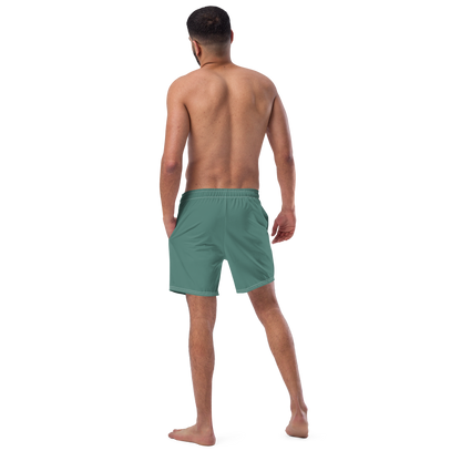 Michigan Upper Peninsula Men's Swim Trunks (w/ UP USA Flag ) | Copper Green