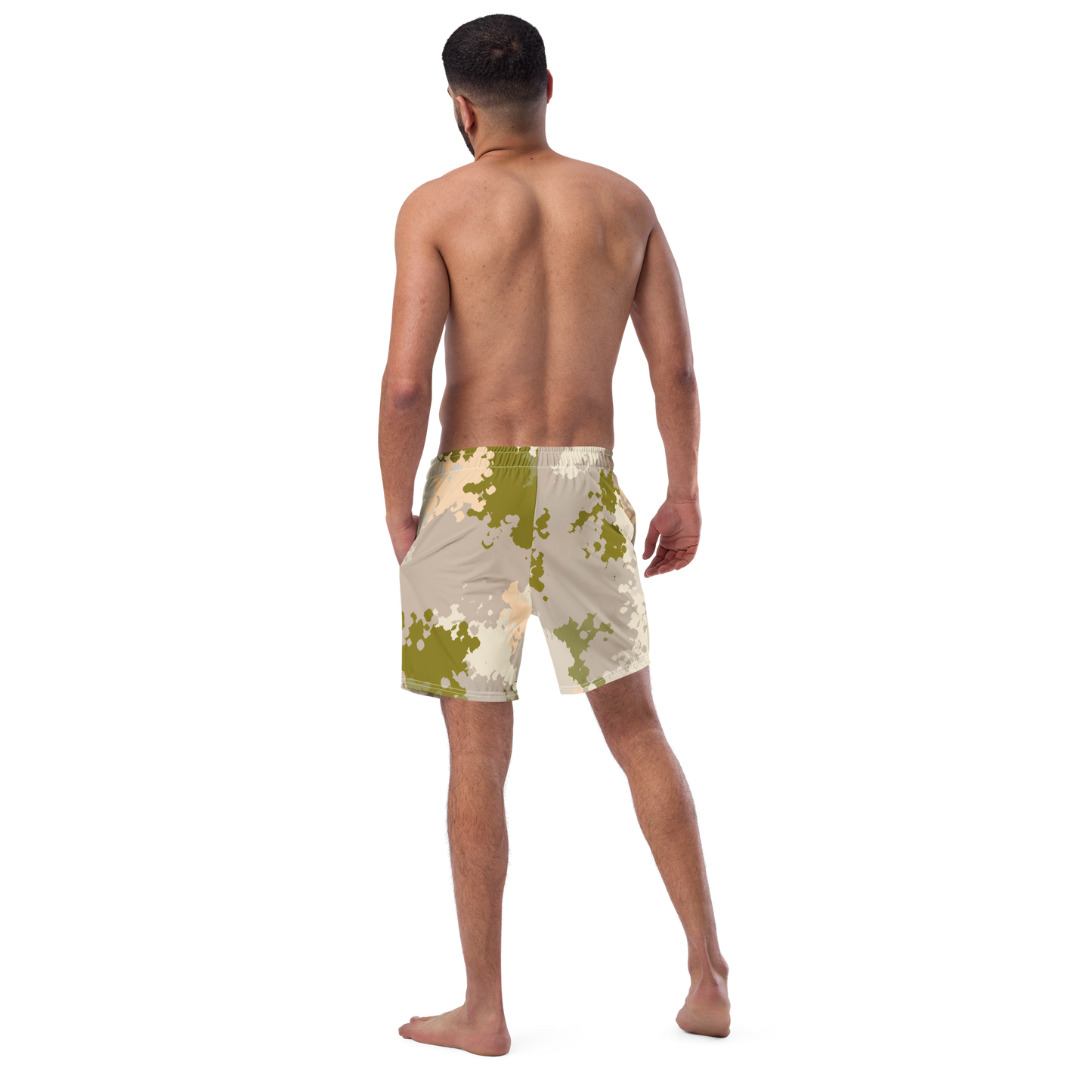 Michigan Upper Peninsula Men's Swim Trunks (w/ UP USA Flag ) | Rosy Mound Camo