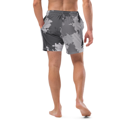 Michigan Upper Peninsula Men's Swim Trunks (w/ UP USA Flag ) | Iron Ore Camo