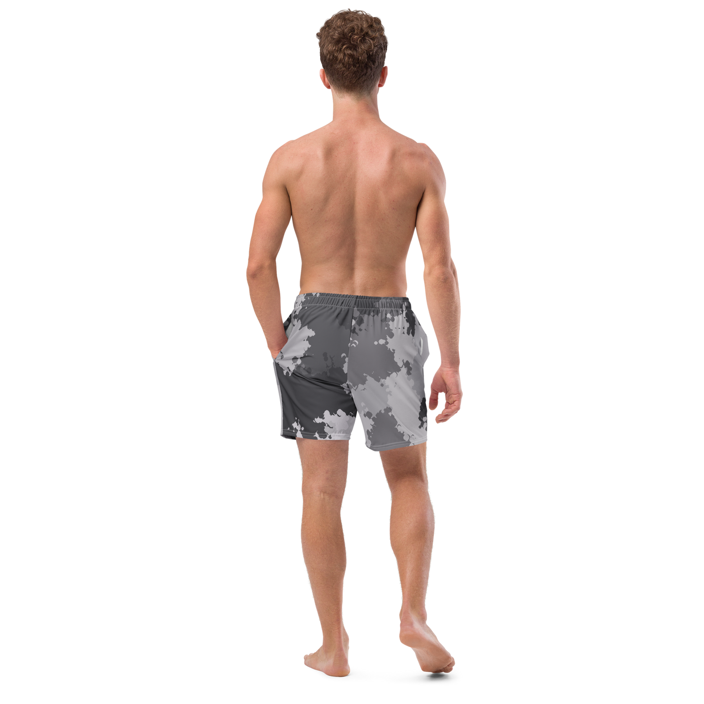 Michigan Upper Peninsula Men's Swim Trunks (w/ UP USA Flag ) | Iron Ore Camo