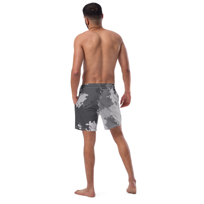 Michigan Upper Peninsula Men's Swim Trunks (w/ UP USA Flag ) | Iron Ore Camo