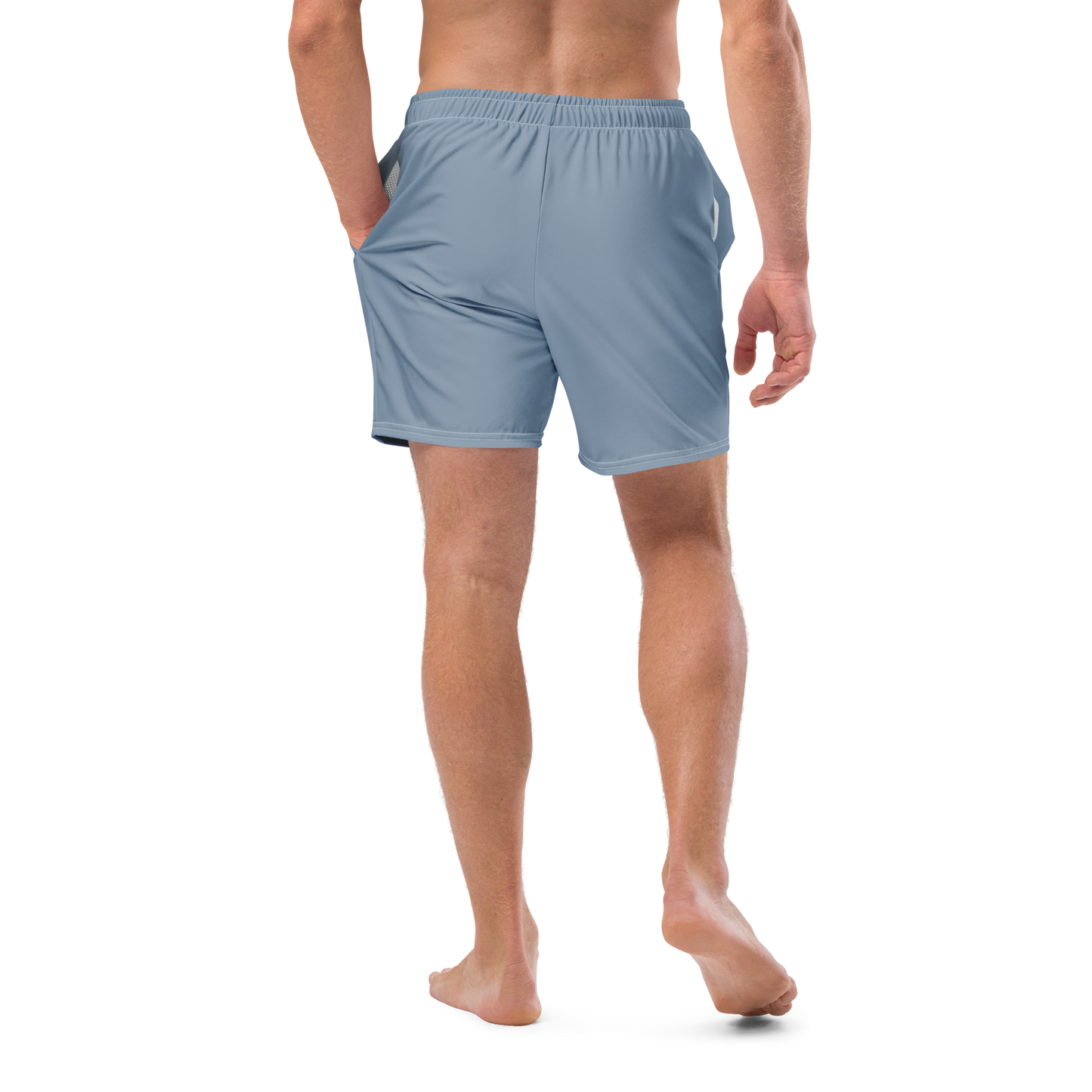 Michigan Upper Peninsula Men's Swim Trunks (w/ UP USA Flag ) | B-24 Grey