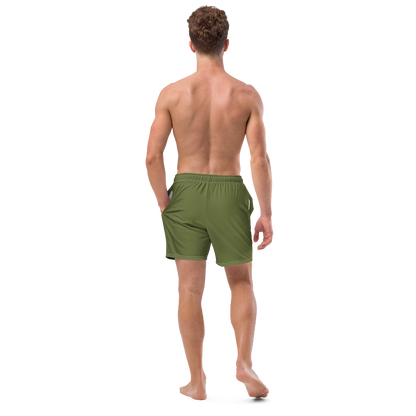 Michigan Upper Peninsula Men's Swim Trunks (w/ UP USA Flag ) | Beachgrass Green