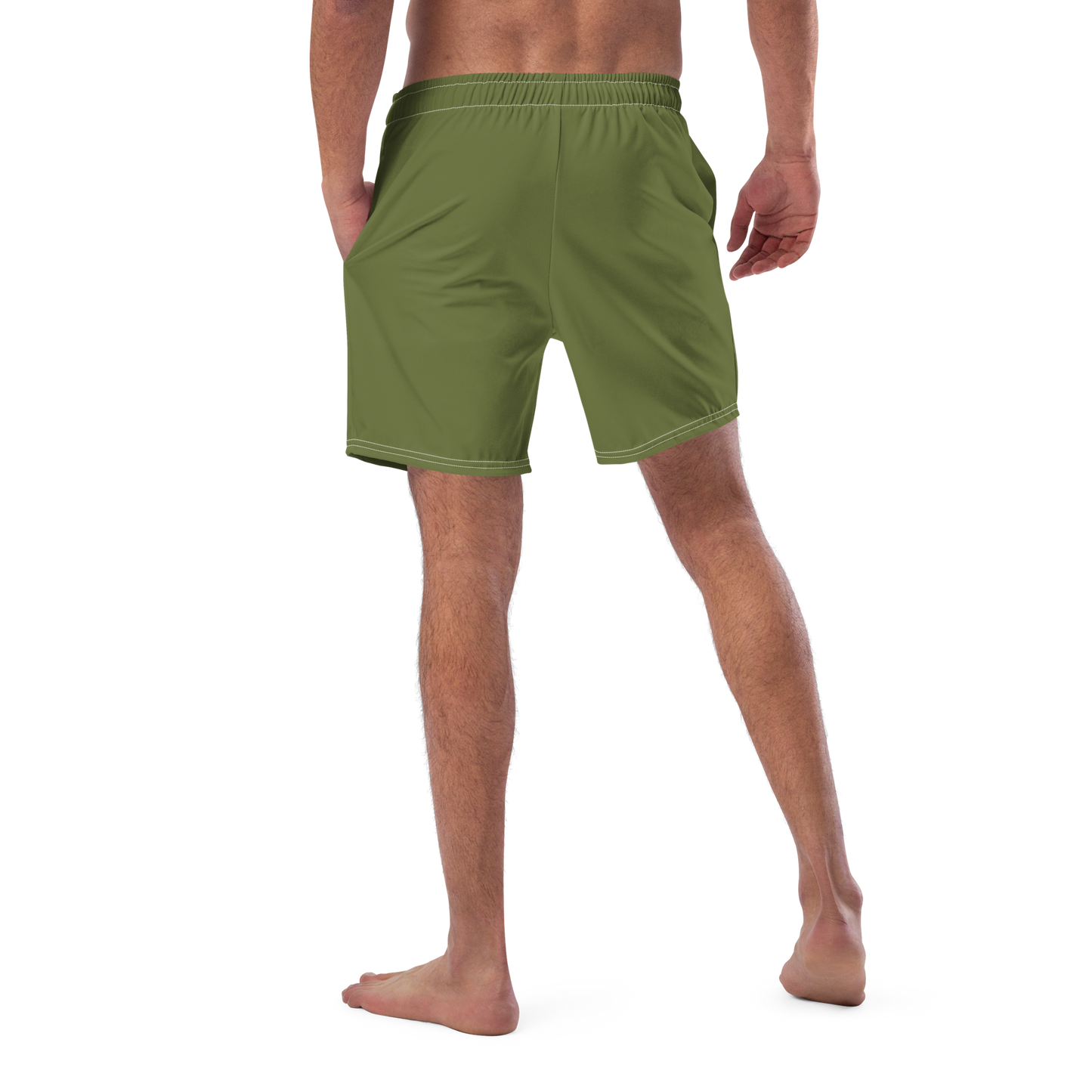 Michigan Upper Peninsula Men's Swim Trunks (w/ UP USA Flag ) | Beachgrass Green