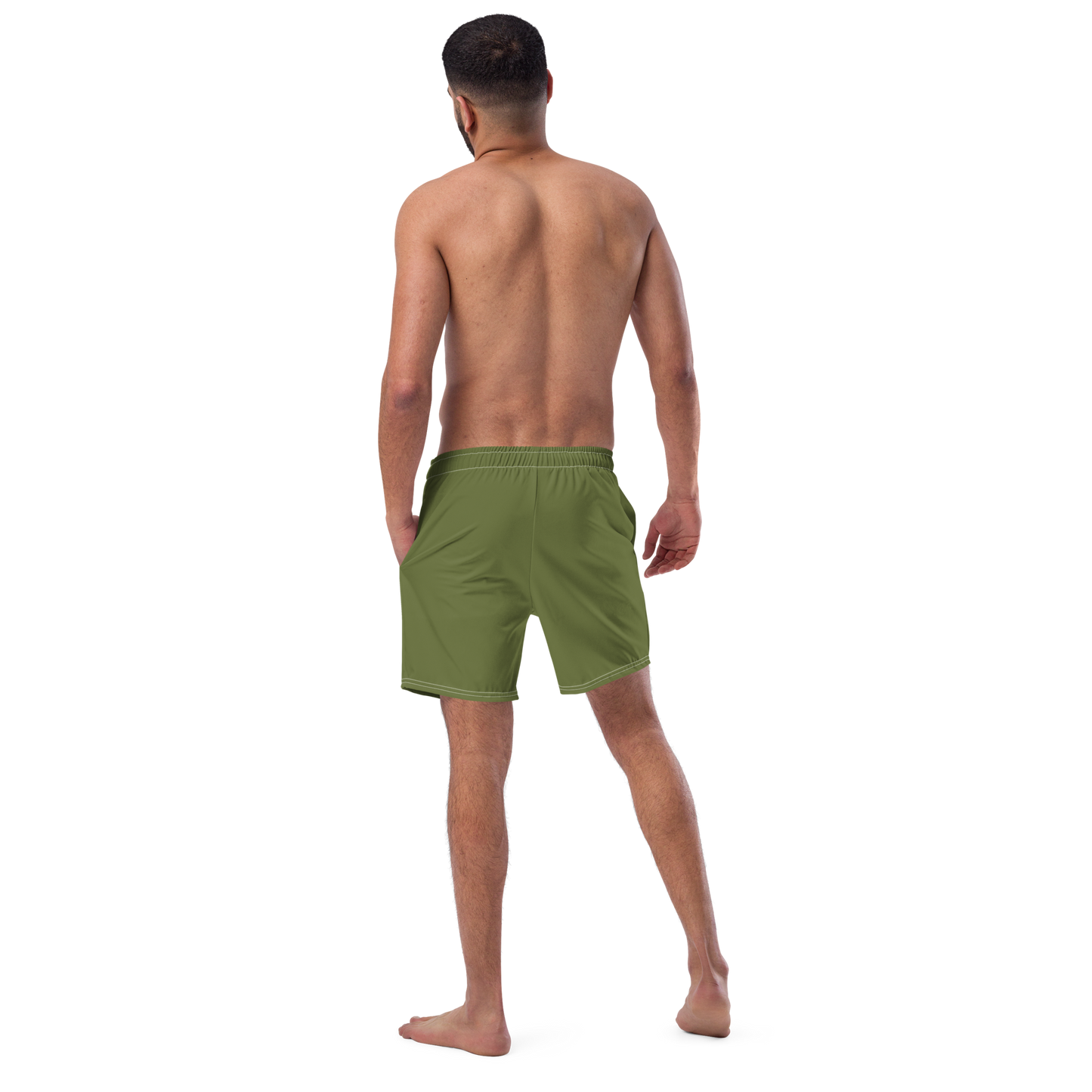 Michigan Upper Peninsula Men's Swim Trunks (w/ UP USA Flag ) | Beachgrass Green