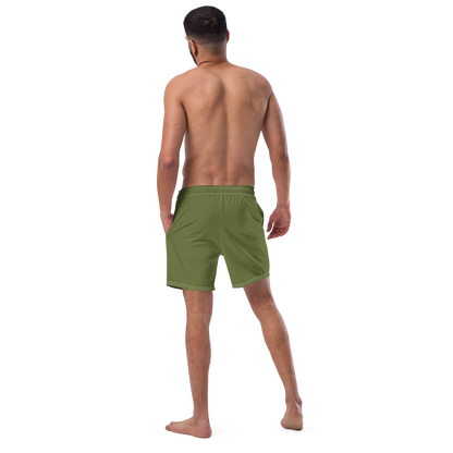 Michigan Upper Peninsula Men's Swim Trunks (w/ UP USA Flag ) | Beachgrass Green