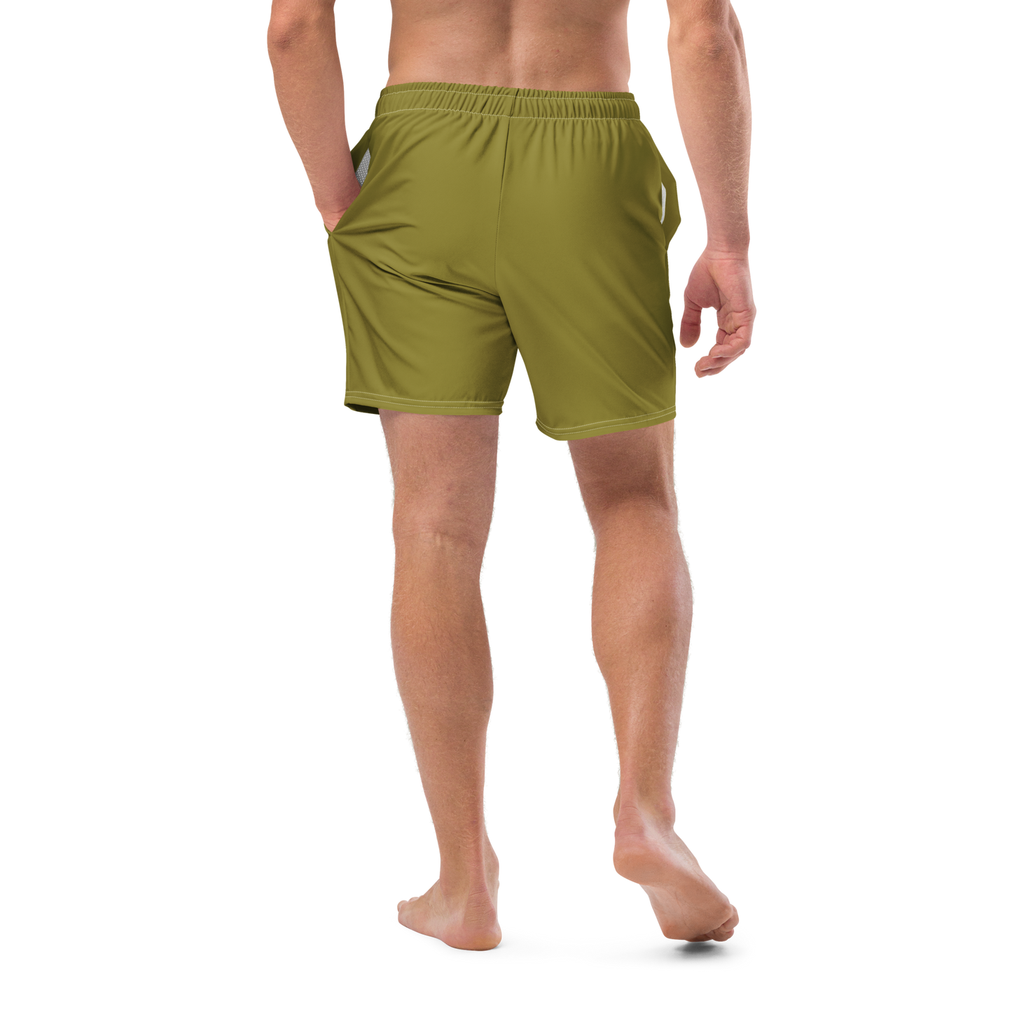 Michigan Upper Peninsula Men's Swim Trunks (w/ UP USA Flag ) | Beachgrass Gold