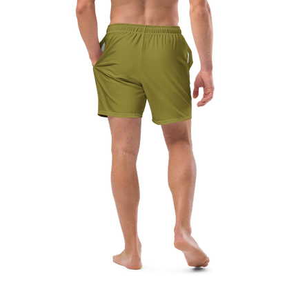 Michigan Upper Peninsula Men's Swim Trunks (w/ UP USA Flag ) | Beachgrass Gold