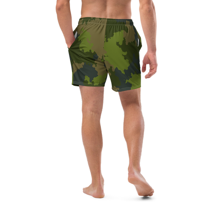 Michigan Upper Peninsula Men's Swim Trunks (w/ UP USA Flag ) | Woodland Camo