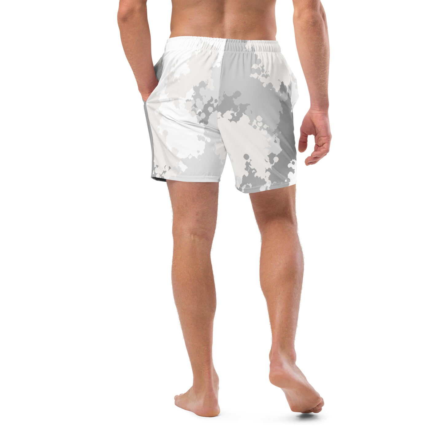 Michigan Upper Peninsula Men's Swim Trunks (w/ UP USA Flag ) | Snow Camo