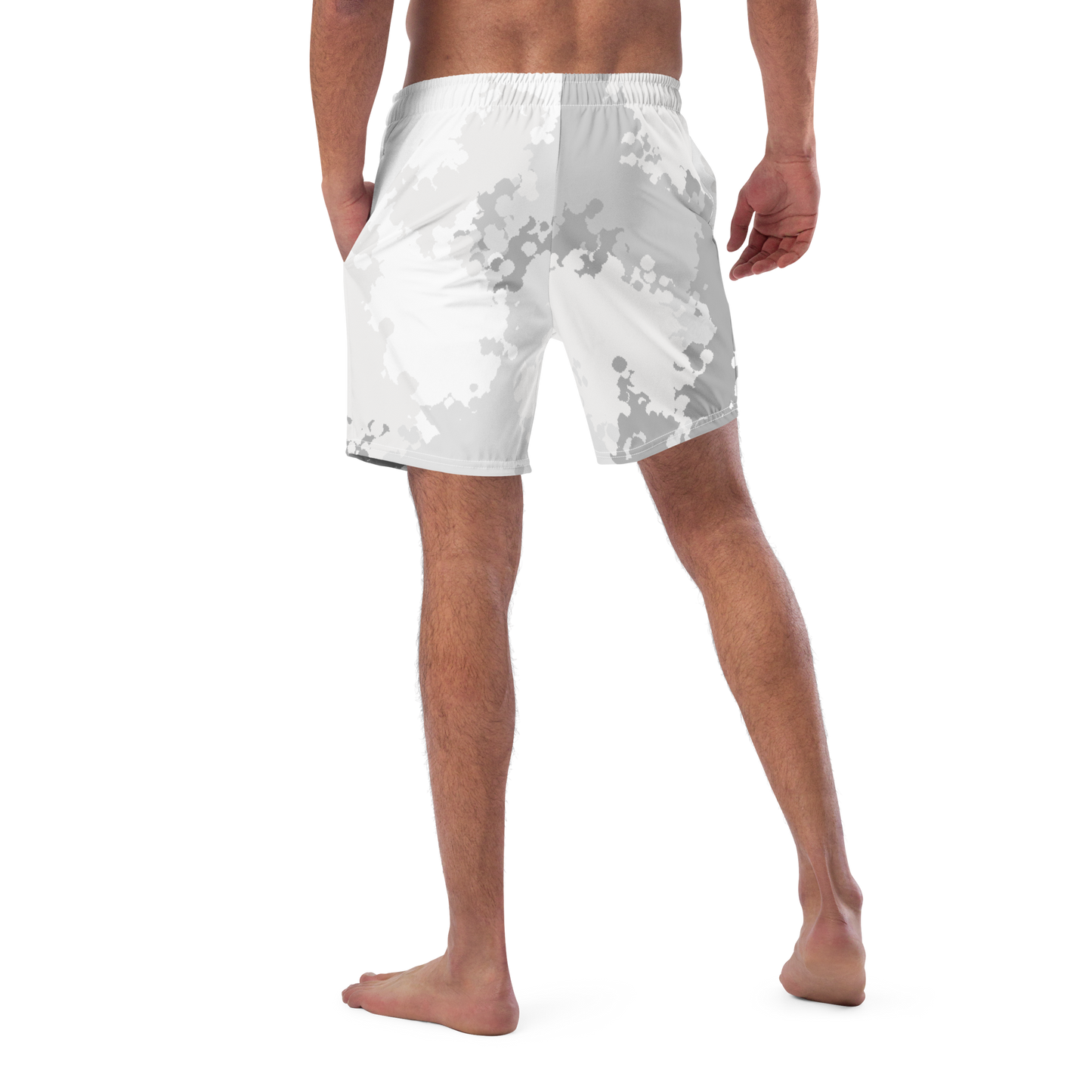 Michigan Upper Peninsula Men's Swim Trunks (w/ UP USA Flag ) | Snow Camo