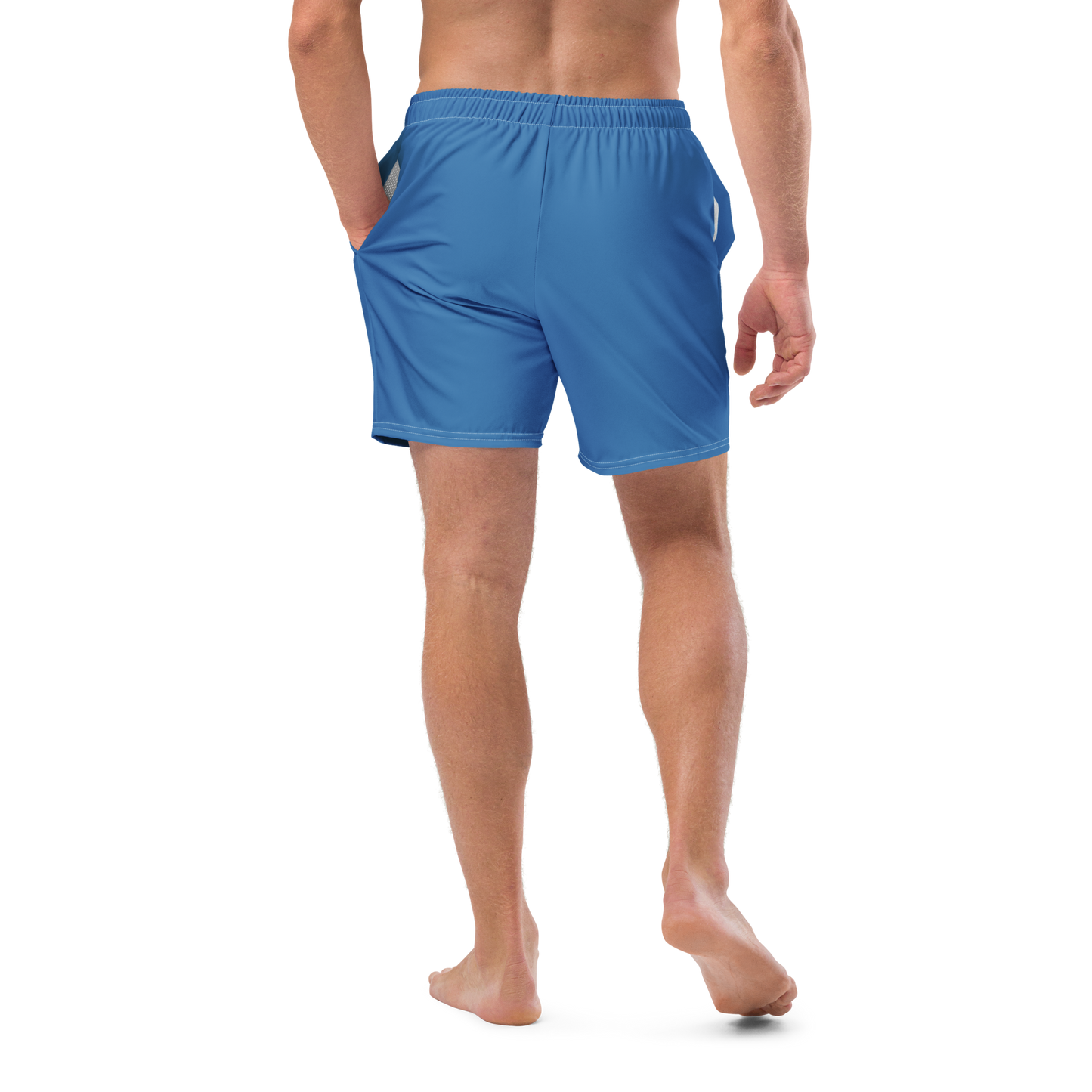 Michigan Upper Peninsula Men's Swim Trunks (w/ UP USA Flag ) | Lake Superior Blue