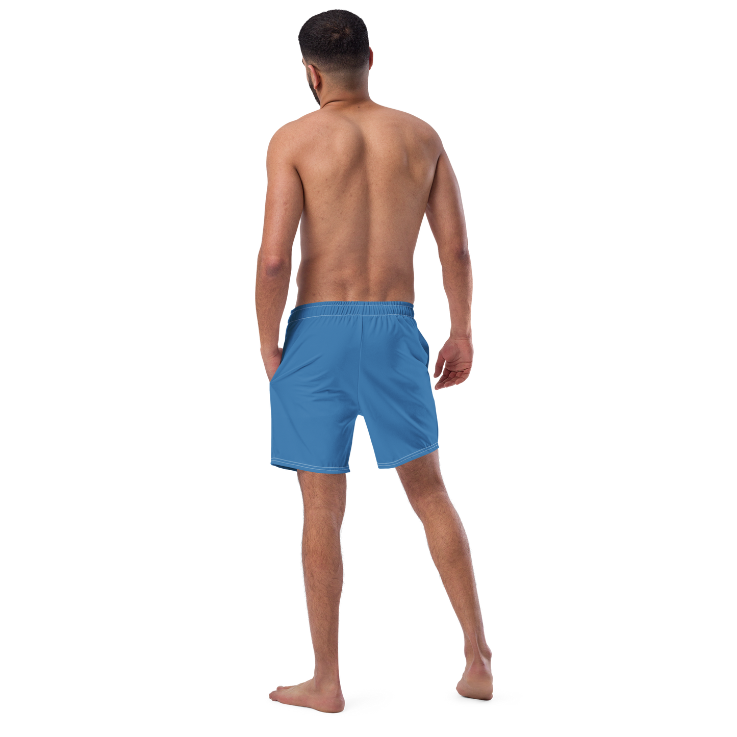 Michigan Upper Peninsula Men's Swim Trunks (w/ UP USA Flag ) | Lake Superior Blue