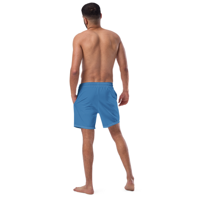 Michigan Upper Peninsula Men's Swim Trunks (w/ UP USA Flag ) | Lake Superior Blue