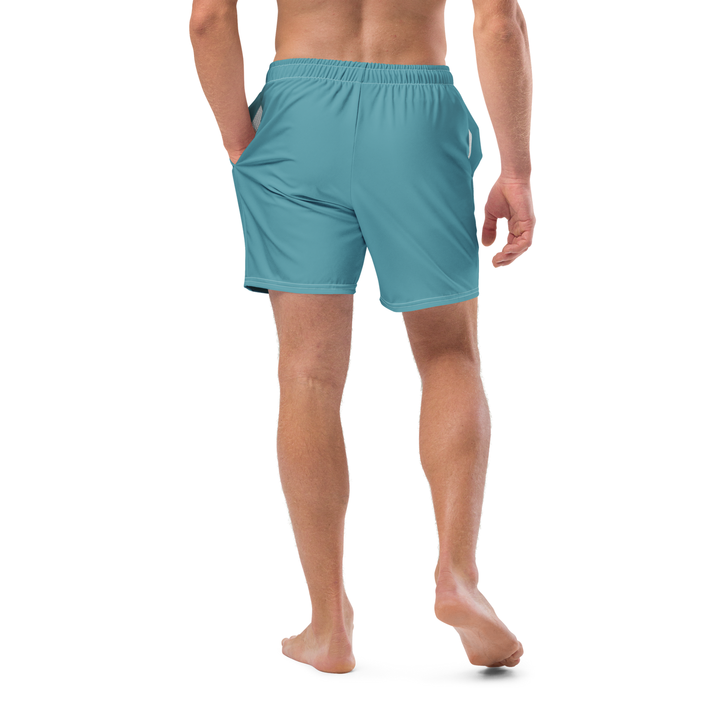 Michigan Upper Peninsula Men's Swim Trunks (w/ UP USA Flag ) | Lake Huron Blue