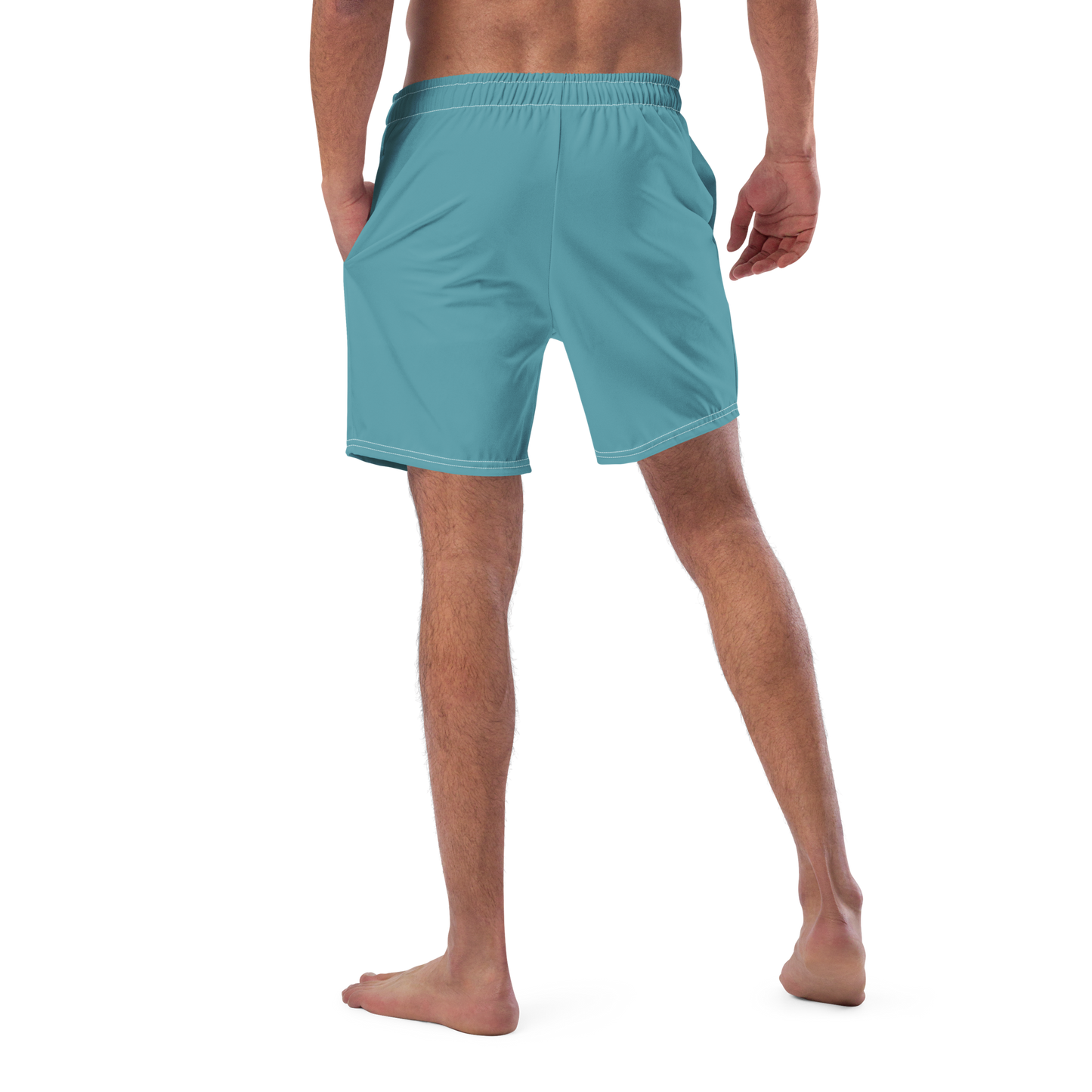 Michigan Upper Peninsula Men's Swim Trunks (w/ UP USA Flag ) | Lake Huron Blue